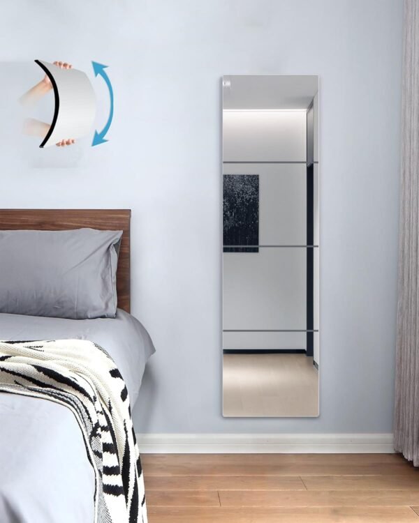 Wall Mirrors for Bedroom Door,Unbreakable Full Length Wall Mirror Tiles,shatterproof Mirror for Kids 4 Pack 10" x10,Workout for Home Gym Body,Closet Mirror Wall,Home Gym Mirror