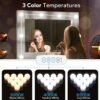 71Ruod0Dl3L._AC_SL1500 LED Vanity Lights for Mirror, Vanity Lights Stick on with 10 Dimmable Bulbs, 3000K 4000K 6500K & 10 Level Brightness Adjustable, USB Cable, Hollywood Mirror Lights for Makeup Dressing Room Bathroom