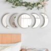 71XqG2Vu1AL._AC_SL1500 5 Pieces Acrylic Mirror Wall Stickers Natural Wall Decor Self Adhesive Mirrors Stickers Moon Phase Mirror Bohemian Wall Decoration for Home Living Room Bathroom Bedroom Decor (20cm)