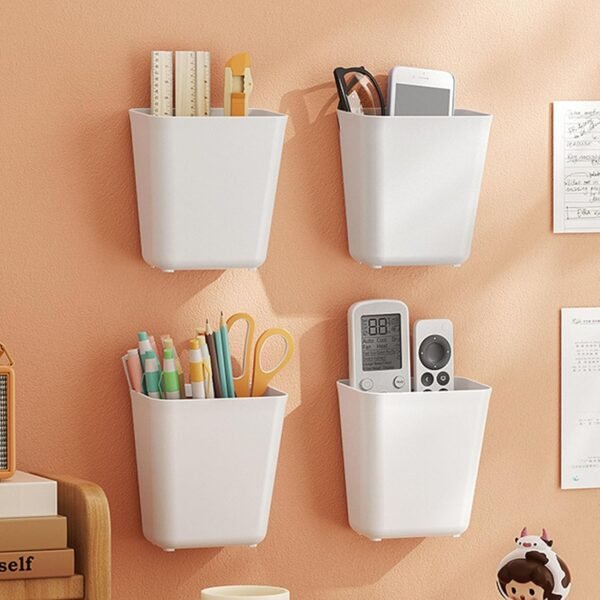 71fgACYKyQL._AC_SL1500 Topyond Adhesive Wall Mounted Organizer, Compact Floating Shelf for No Drilling, Pen, Remote Controller, Cellphone Holder, Wall Storage for Home, Office