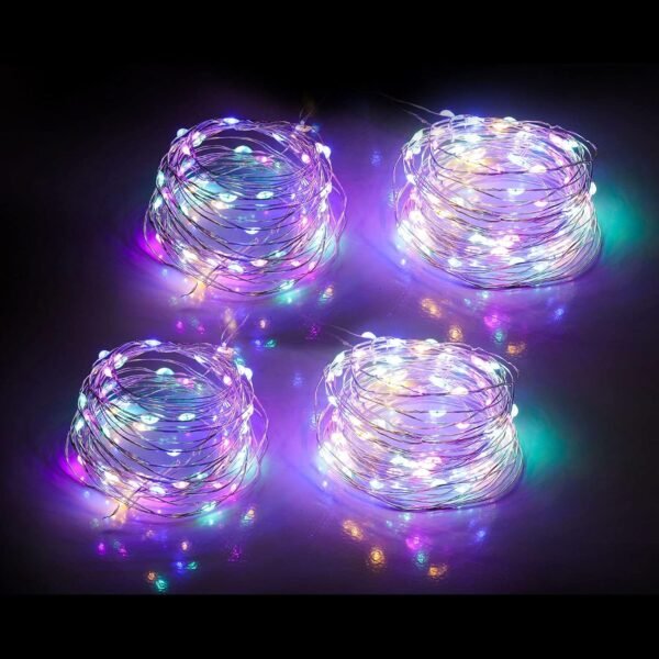 81pDtrbEE7L._AC_SL1500 Mandiq 4 Pack Fairy Lights Battery Operated, String Lights 10ft 30 LEDs, Flashing and Constant Light Mode, Silver Wire Mini Lights for Festival, Christmas Decoration, Multicolor…